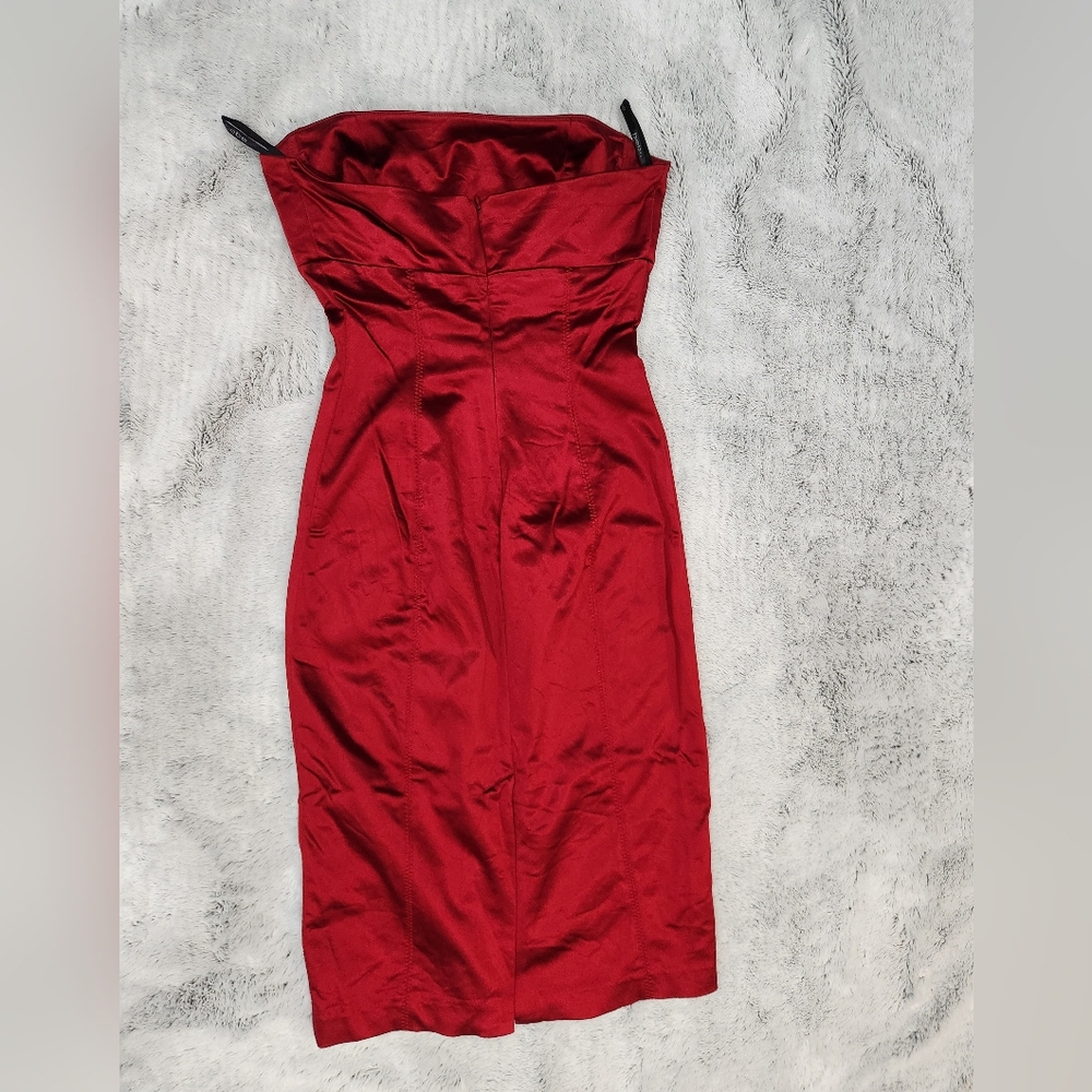 BEBE Strapless Red Dress - Picture 10 of 11
